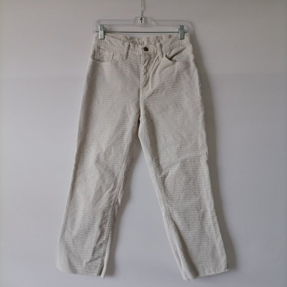 Lucky Brand Womens Ivory High Rise Crop Mini Boot Ankle Jeans Size 8/29 - Picture 1 of 8